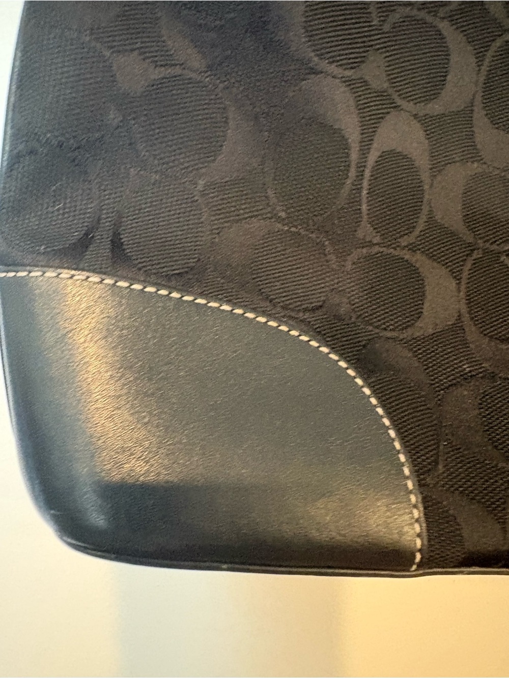 Vintage Y2K Coach Black Signature Monogram Demi Hobo Shoulder Bag Purse 6047 - Picture 6 of 10